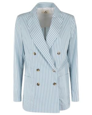 Myths And Striped Lightweight Blazer - Blue