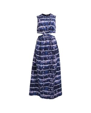 Altuzarra Ashima Shibori-Print Cutout Midi Dress - Blue