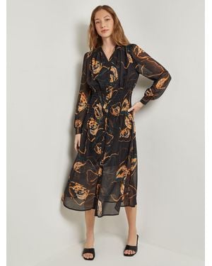 Misook Maxi Fit & Flare Dress - Multicolor