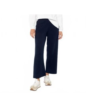 Kinross Cashmere Wide Leg Pull On Crop Pant - Blue