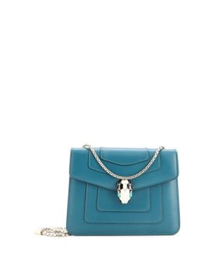 BVLGARI Serpenti Forever Square Shoulder Bag Leather - Blue