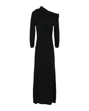 Ferragamo Long Sleeve Off-The-Shoulder Gown - Black
