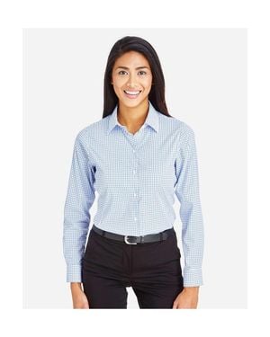 Devon & Jones Crownlux Performancemicro Windowpane Woven Dress Shirt - White