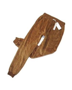 Skin Audriana Mid-Rise Velour Jogger Pants - Brown