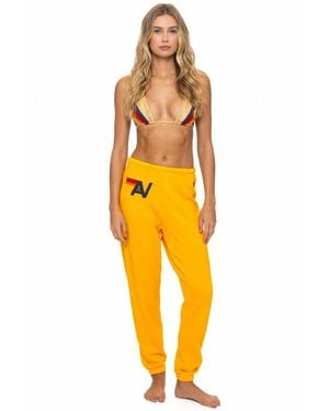 Aviator Nation Single Needle Stitch Logo Sweatpants - Yellow