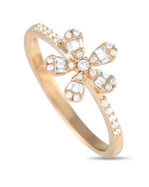 Non-Branded Lb Exclusive 14K 0.20Ct Diamond Flower Ring Rn32404 - Metallic