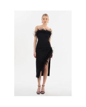 Lamarque Freya Strapless Midi Dress - Black