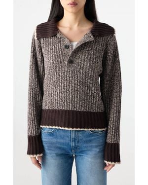 AMO Bobbie Button-Front Sweater - Black
