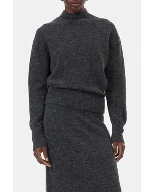 Closed Mock Neck Long Sleeve Top - Black