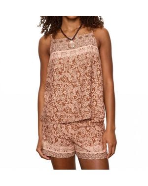 Sanctuary Nomad Button Back Cami - Brown