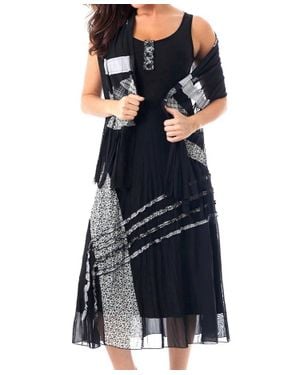 Angel Button Pattern Maxi Dress - Blue