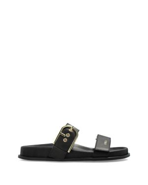 Furla Solea Sandal Leather Buckle - Black