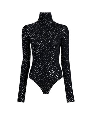 Commando Classic Print Turtleneck Bodysuit - Black