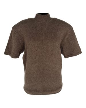 Jacquemus Castagna Turtleneck Short Sleeve Sweater - Brown