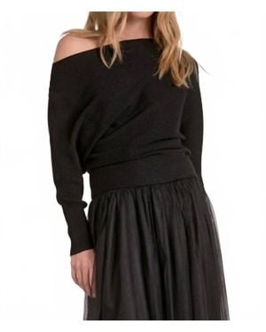 Elan Off Shoulder Sweater - Black