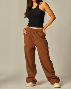 Love Poem Corduroy Fleeced Cargo Pants - Multicolor