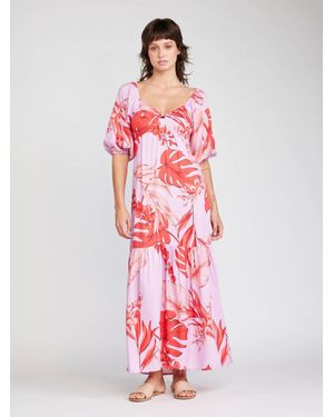Self Contrast Tara Front Twist Maxi Dress - Pink