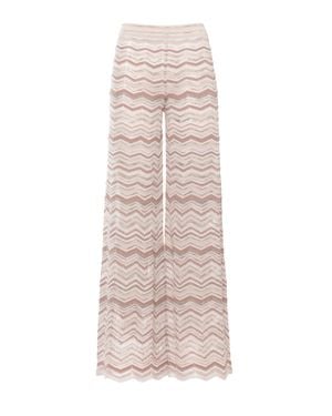 D. EXTERIOR Lurex Geometric Straight-Leg Pants - Natural