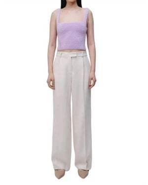 Jonathan Simkhai Novia Pleated Straight Leg Pants - Purple