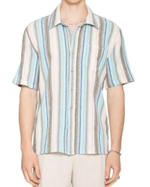 Raga Short Sleeve Button Down Shirt - Blue