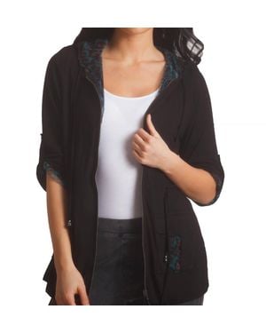 Angel Abstract Hooded Jacket - Black