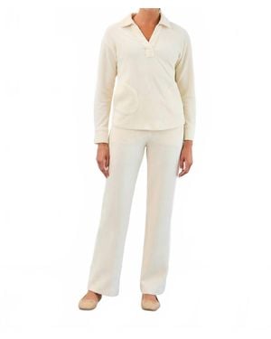 Fdj Cord Popover With Collar Top - Natural