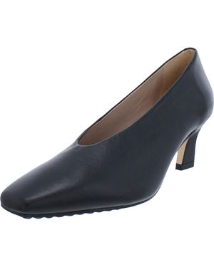 27 EDIT Sedona Leather Square Toe Pumps - Blue