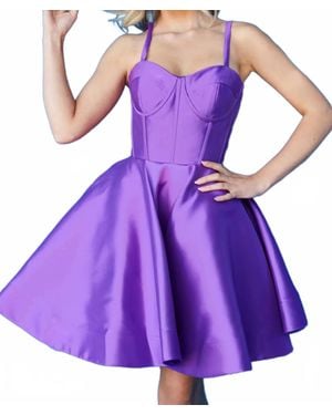 Jovani Sweetheart Fit And Flare Mini Dress - Purple
