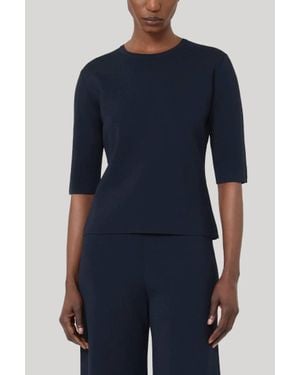Max Mara Viscose Crêpe Crew-Neck Sweater - Blue