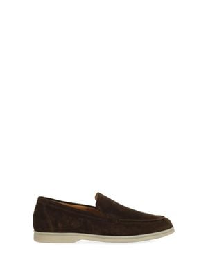 BERWICK 1707 Round Toe Suede Loafers - White