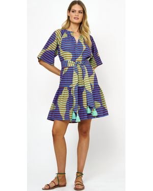 Oliphant Raglan Belted Mini Dress - Blue