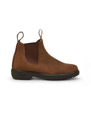 Rossi Boots Rossi 303 Endura Rustic Suede Leather Chelsea Boots - Brown