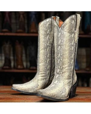 Tanner Mark Caruguna Print Leather Boots - Black