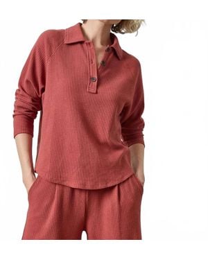 Lilla P Raglan Polo Shirt - Red