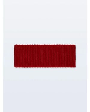 White + Warren Cashmere Ribbed Headband - Red