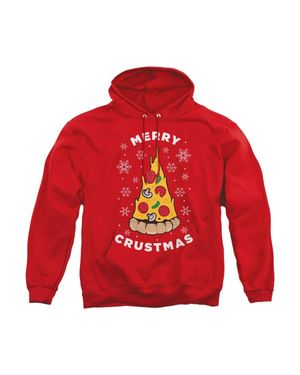 Gildan Merry Christmus Christmas Pizza Adult Pullover Hoodie - Red