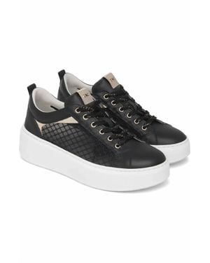 Nero Giardini Lace-Up Platform Sneaker - Black