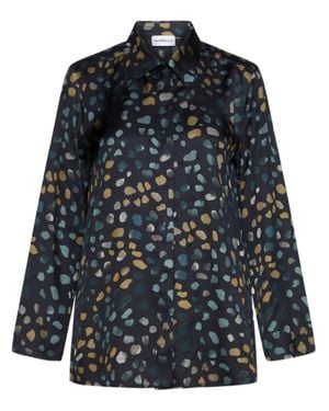 Marella Abstract Spotted Pattern Blouse - Blue