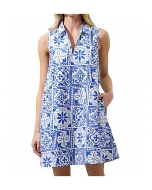 Sugarlips Arbor Floral Lexya Collared Shift Mini Dress - Blue
