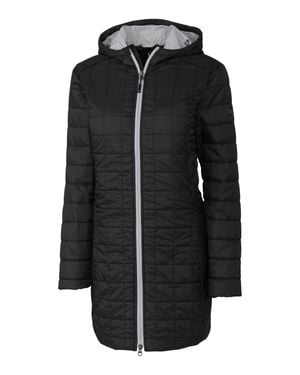 Cutter & Buck Rainier Primaloft Eco Insulated Hooded Long Coat - Black