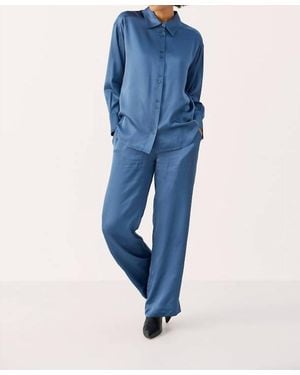 Part Two Tika Button Front Shirt - Blue