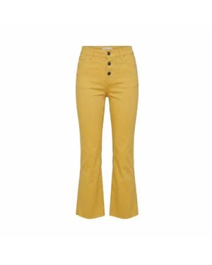 Apny Cropped Straight Leg Jean - Yellow