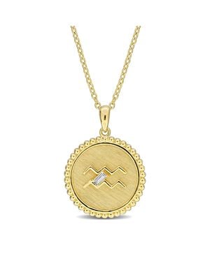 Mimi & Max 1/6Ct Tgw Created Sapphire Pisces Zodiac Sign Necklace - Metallic