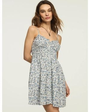 Lucky Brand Cinched Waist Mini Dress - Blue