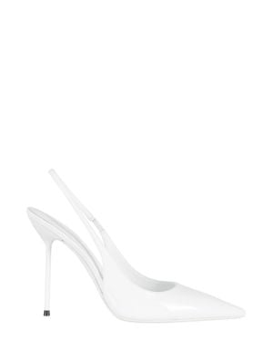 Paris Texas Lidia Slingback Closed-Toe Leather Pumps - White