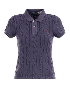 Polo Ralph Lauren Plaited Short-Sleeved Polo Shirt - Blue