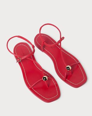 Loeffler Randall Lara Leather Sandal - Red