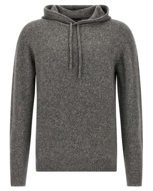 Roberto Collina Textured Knit Hooded Sweater - Gray
