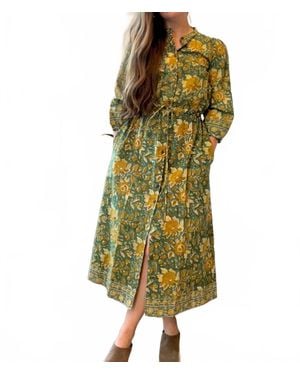Maelu Alys Cotton Midi Dress - Green