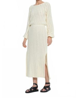 white christmas dresses Maryam Tiered Cotton Knit Puff Sleeve Dress main image 1